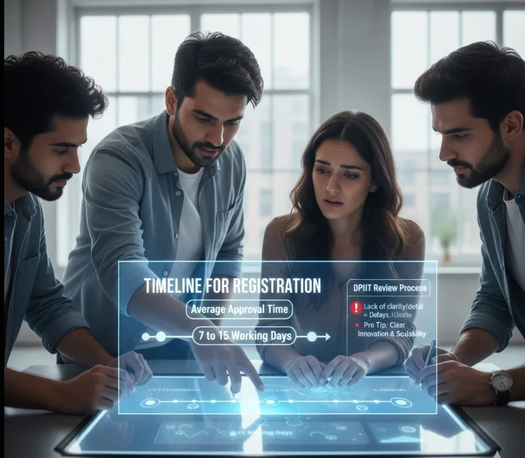 Startup India Registration Timeline - 7 to 15 working days approval process