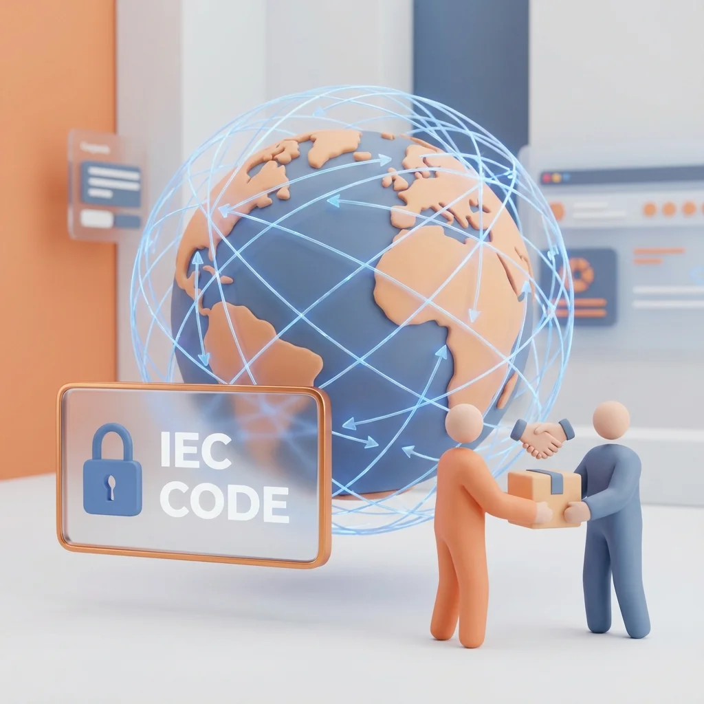 3D illustration of Import Export Code concept