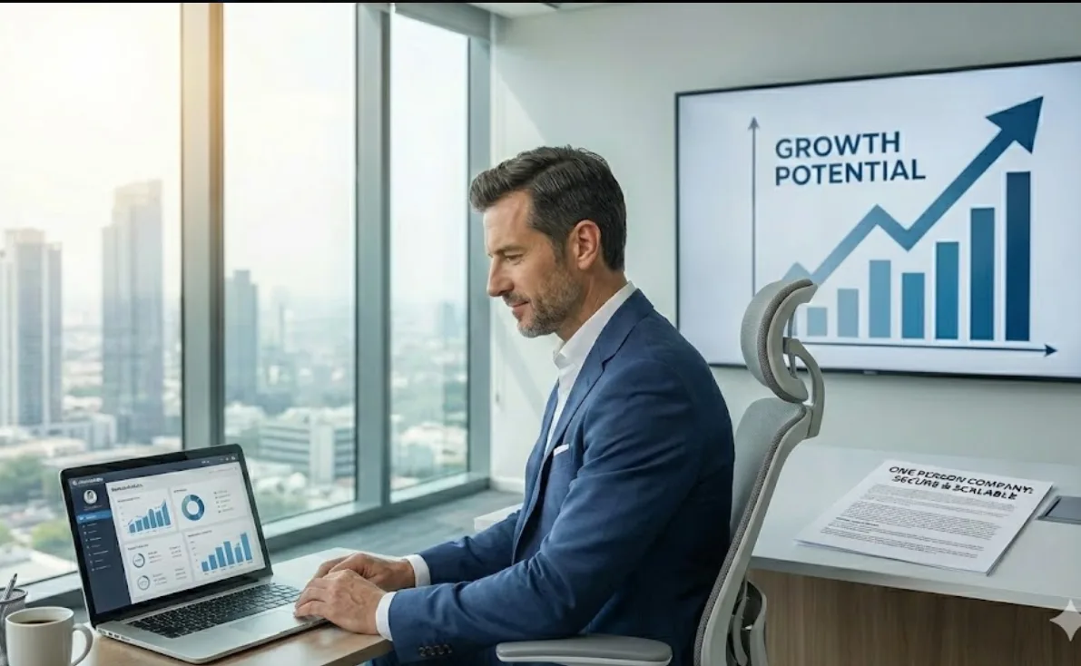 Understanding One Person Company - Solo Entrepreneur and Corporate Identity Illustration